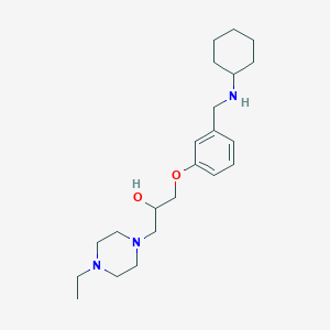 molecular formula C22H37N3O2 B6059537 1-{3-[(cyclohexylamino)methyl]phenoxy}-3-(4-ethyl-1-piperazinyl)-2-propanol 