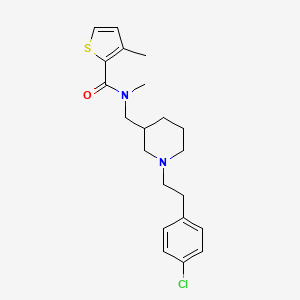 molecular formula C21H27ClN2OS B6059540 N-({1-[2-(4-chlorophenyl)ethyl]-3-piperidinyl}methyl)-N,3-dimethyl-2-thiophenecarboxamide 