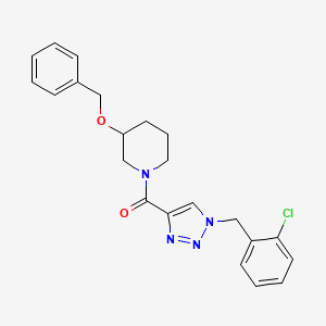 molecular formula C22H23ClN4O2 B6059551 3-(benzyloxy)-1-{[1-(2-chlorobenzyl)-1H-1,2,3-triazol-4-yl]carbonyl}piperidine 