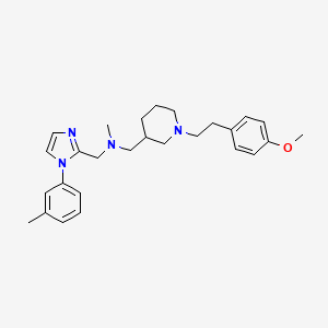 molecular formula C27H36N4O B6059554 ({1-[2-(4-methoxyphenyl)ethyl]-3-piperidinyl}methyl)methyl{[1-(3-methylphenyl)-1H-imidazol-2-yl]methyl}amine 