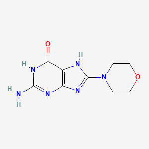 molecular formula C9H12N6O2 B6059568 2-amino-8-(4-morpholinyl)-1,9-dihydro-6H-purin-6-one 
