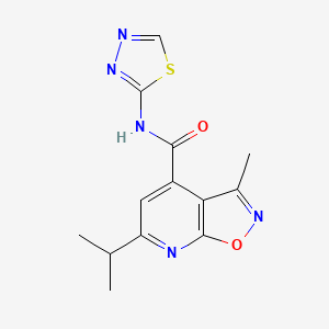 molecular formula C13H13N5O2S B6059578 6-isopropyl-3-methyl-N-1,3,4-thiadiazol-2-ylisoxazolo[5,4-b]pyridine-4-carboxamide 