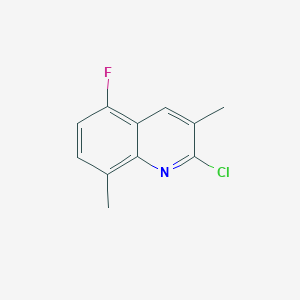 molecular formula C11H9ClFN B060596 2-Chloro-5-fluoro-3,8-dimethylquinoline CAS No. 175204-94-1