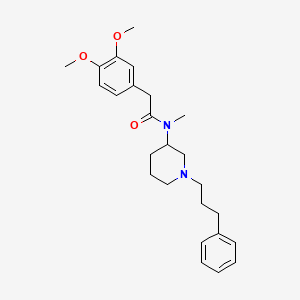 molecular formula C25H34N2O3 B6059614 2-(3,4-dimethoxyphenyl)-N-methyl-N-[1-(3-phenylpropyl)-3-piperidinyl]acetamide 