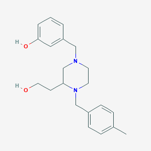 molecular formula C21H28N2O2 B6059619 3-{[3-(2-hydroxyethyl)-4-(4-methylbenzyl)-1-piperazinyl]methyl}phenol 