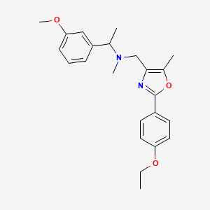 molecular formula C23H28N2O3 B6059627 N-{[2-(4-ethoxyphenyl)-5-methyl-1,3-oxazol-4-yl]methyl}-1-(3-methoxyphenyl)-N-methylethanamine 