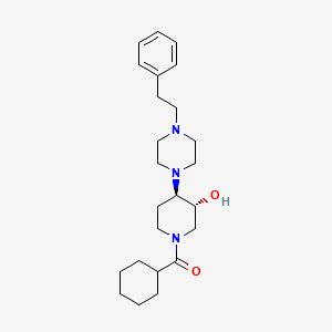 molecular formula C24H37N3O2 B6059645 (3R*,4R*)-1-(cyclohexylcarbonyl)-4-[4-(2-phenylethyl)-1-piperazinyl]-3-piperidinol 