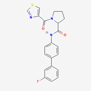 molecular formula C21H18FN3O2S B6059661 N-(3'-fluoro-4-biphenylyl)-1-(1,3-thiazol-4-ylcarbonyl)prolinamide 