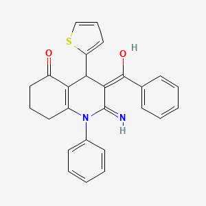 molecular formula C26H22N2O2S B6059669 2-amino-3-benzoyl-1-phenyl-4-(2-thienyl)-4,6,7,8-tetrahydro-5(1H)-quinolinone 