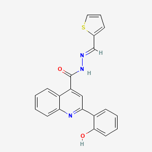 molecular formula C21H15N3O2S B6059677 2-(2-hydroxyphenyl)-N'-(2-thienylmethylene)-4-quinolinecarbohydrazide 