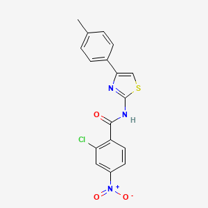 molecular formula C17H12ClN3O3S B6059689 2-chloro-N-[4-(4-methylphenyl)-1,3-thiazol-2-yl]-4-nitrobenzamide 