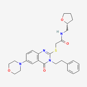 2-[[6-(4-morpholinyl)-4-oxo-3-(2-phenylethyl)-2-quinazolinyl]thio]-N-(2-oxolanylmethyl)acetamide