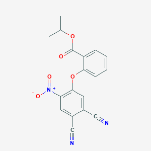molecular formula C18H13N3O5 B6059716 isopropyl 2-(4,5-dicyano-2-nitrophenoxy)benzoate 