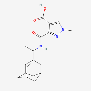 molecular formula C18H25N3O3 B6059737 3-({[1-(1-adamantyl)ethyl]amino}carbonyl)-1-methyl-1H-pyrazole-4-carboxylic acid 