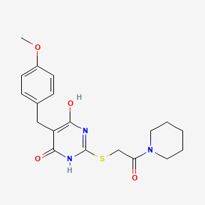 molecular formula C19H23N3O4S B6059742 6-hydroxy-5-(4-methoxybenzyl)-2-{[2-oxo-2-(1-piperidinyl)ethyl]thio}-4(1H)-pyrimidinone 