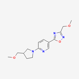 molecular formula C15H20N4O3 B6059752 5-[3-(methoxymethyl)-1,2,4-oxadiazol-5-yl]-2-[3-(methoxymethyl)-1-pyrrolidinyl]pyridine 