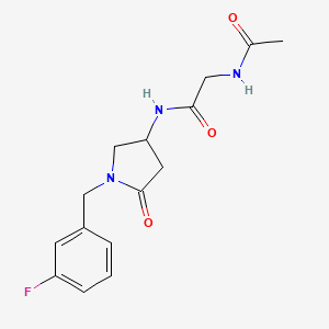 molecular formula C15H18FN3O3 B6059758 N~2~-acetyl-N~1~-[1-(3-fluorobenzyl)-5-oxo-3-pyrrolidinyl]glycinamide 
