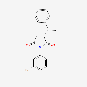molecular formula C19H18BrNO2 B6059759 1-(3-bromo-4-methylphenyl)-3-(1-phenylethyl)pyrrolidine-2,5-dione 