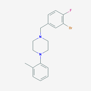 molecular formula C18H20BrFN2 B6059771 1-(3-bromo-4-fluorobenzyl)-4-(2-methylphenyl)piperazine 