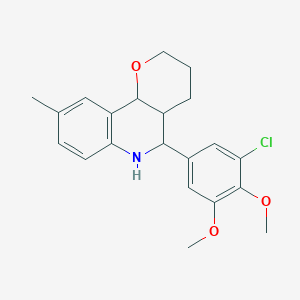 molecular formula C21H24ClNO3 B6059782 5-(3-chloro-4,5-dimethoxyphenyl)-9-methyl-3,4,4a,5,6,10b-hexahydro-2H-pyrano[3,2-c]quinoline 