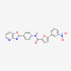 molecular formula C23H14N4O5 B6059786 5-(3-nitrophenyl)-N-(4-[1,3]oxazolo[4,5-b]pyridin-2-ylphenyl)-2-furamide 