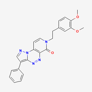 molecular formula C24H21N5O3 B6059800 7-[2-(3,4-dimethoxyphenyl)ethyl]-3-phenylpyrazolo[5,1-c]pyrido[4,3-e][1,2,4]triazin-6(7H)-one 