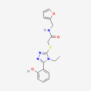molecular formula C17H18N4O3S B6059802 2-{[4-ethyl-5-(2-hydroxyphenyl)-4H-1,2,4-triazol-3-yl]thio}-N-(2-furylmethyl)acetamide 