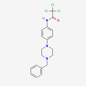 molecular formula C19H20Cl3N3O B6059807 N-[4-(4-benzyl-1-piperazinyl)phenyl]-2,2,2-trichloroacetamide 