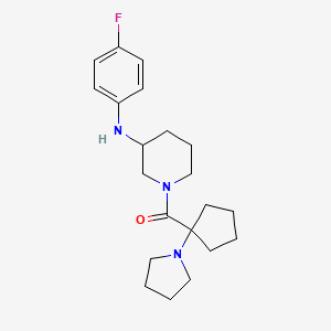 molecular formula C21H30FN3O B6059811 N-(4-fluorophenyl)-1-{[1-(1-pyrrolidinyl)cyclopentyl]carbonyl}-3-piperidinamine 