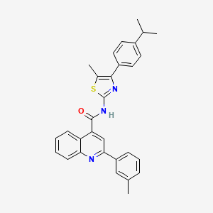 molecular formula C30H27N3OS B6059830 N-[4-(4-isopropylphenyl)-5-methyl-1,3-thiazol-2-yl]-2-(3-methylphenyl)-4-quinolinecarboxamide 