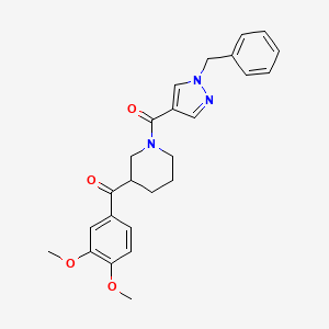 molecular formula C25H27N3O4 B6059834 {1-[(1-benzyl-1H-pyrazol-4-yl)carbonyl]-3-piperidinyl}(3,4-dimethoxyphenyl)methanone 