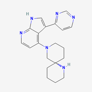 molecular formula C20H24N6 B605987 (6~{S})-8-(3-嘧啶-4-基-1~{H}-吡咯并[2,3-b]吡啶-4-基)-1,8-二氮杂螺[5.5]十一烷 CAS No. 2226507-04-4