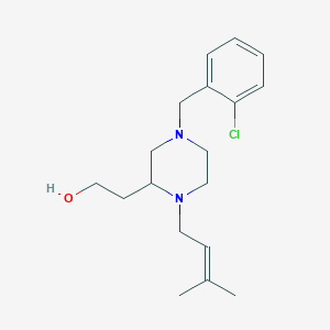 molecular formula C18H27ClN2O B6059913 2-[4-(2-chlorobenzyl)-1-(3-methyl-2-buten-1-yl)-2-piperazinyl]ethanol 