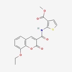 molecular formula C18H15NO6S B6059919 methyl 2-{[(8-ethoxy-2-oxo-2H-chromen-3-yl)carbonyl]amino}-3-thiophenecarboxylate 