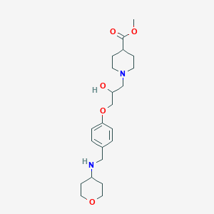molecular formula C22H34N2O5 B6059932 methyl 1-(2-hydroxy-3-{4-[(tetrahydro-2H-pyran-4-ylamino)methyl]phenoxy}propyl)-4-piperidinecarboxylate 