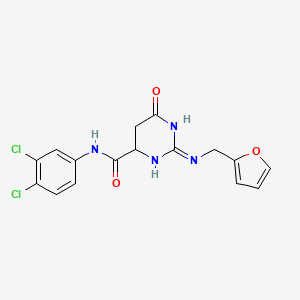 molecular formula C16H14Cl2N4O3 B6059943 N-(3,4-dichlorophenyl)-2-[(2-furylmethyl)amino]-6-oxo-3,4,5,6-tetrahydro-4-pyrimidinecarboxamide 
