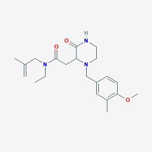 molecular formula C21H31N3O3 B6059953 N-ethyl-2-[1-(4-methoxy-3-methylbenzyl)-3-oxo-2-piperazinyl]-N-(2-methyl-2-propen-1-yl)acetamide 