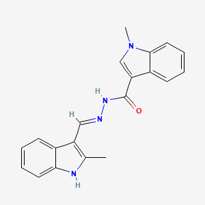 molecular formula C20H18N4O B6059966 1-methyl-N'-[(2-methyl-1H-indol-3-yl)methylene]-1H-indole-3-carbohydrazide 