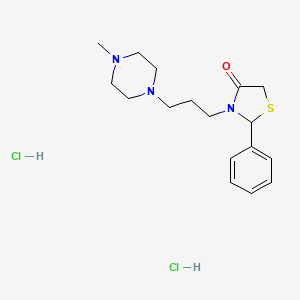 molecular formula C17H27Cl2N3OS B6060007 3-[3-(4-methyl-1-piperazinyl)propyl]-2-phenyl-1,3-thiazolidin-4-one dihydrochloride 