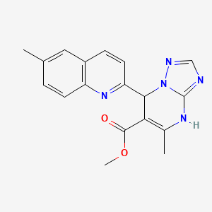 molecular formula C18H17N5O2 B6060037 methyl 5-methyl-7-(6-methyl-2-quinolinyl)-4,7-dihydro[1,2,4]triazolo[1,5-a]pyrimidine-6-carboxylate 