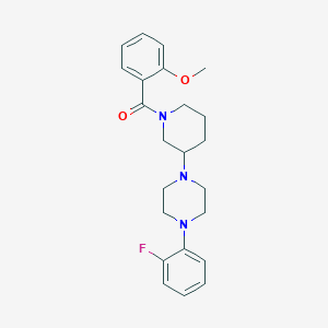 molecular formula C23H28FN3O2 B6060048 1-(2-fluorophenyl)-4-[1-(2-methoxybenzoyl)-3-piperidinyl]piperazine 