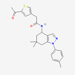 molecular formula C24H27N3O2S B6060088 2-(5-acetyl-3-thienyl)-N-[6,6-dimethyl-1-(4-methylphenyl)-4,5,6,7-tetrahydro-1H-indazol-4-yl]acetamide 