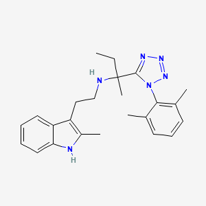 molecular formula C24H30N6 B6060098 2-[1-(2,6-dimethylphenyl)-1H-tetrazol-5-yl]-N-[2-(2-methyl-1H-indol-3-yl)ethyl]butan-2-amine 