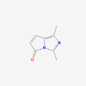molecular formula C8H8N2O B060601 1,3-Dimethyl-5H-pyrrolo[1,2-c]imidazol-5-one CAS No. 195606-32-7