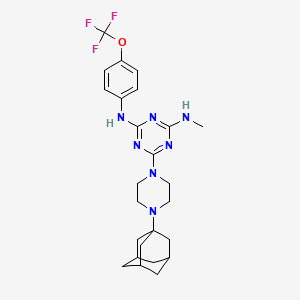 molecular formula C25H32F3N7O B6060114 6-[4-(1-adamantyl)piperazin-1-yl]-N-methyl-N'-[4-(trifluoromethoxy)phenyl]-1,3,5-triazine-2,4-diamine 