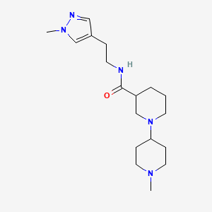 molecular formula C18H31N5O B6060125 1'-methyl-N-[2-(1-methyl-1H-pyrazol-4-yl)ethyl]-1,4'-bipiperidine-3-carboxamide 