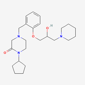 molecular formula C24H37N3O3 B6060129 1-cyclopentyl-4-{2-[2-hydroxy-3-(1-piperidinyl)propoxy]benzyl}-2-piperazinone 