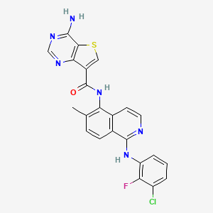 molecular formula C23H18ClFN6OS B606014 Belvarafenib CAS No. 1446113-23-0