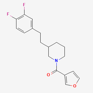 molecular formula C18H19F2NO2 B6060175 3-[2-(3,4-difluorophenyl)ethyl]-1-(3-furoyl)piperidine 