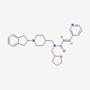 molecular formula C28H35N3O2 B6060194 (2E)-N-{[1-(2,3-dihydro-1H-inden-2-yl)-4-piperidinyl]methyl}-3-(3-pyridinyl)-N-(tetrahydro-2-furanylmethyl)acrylamide 